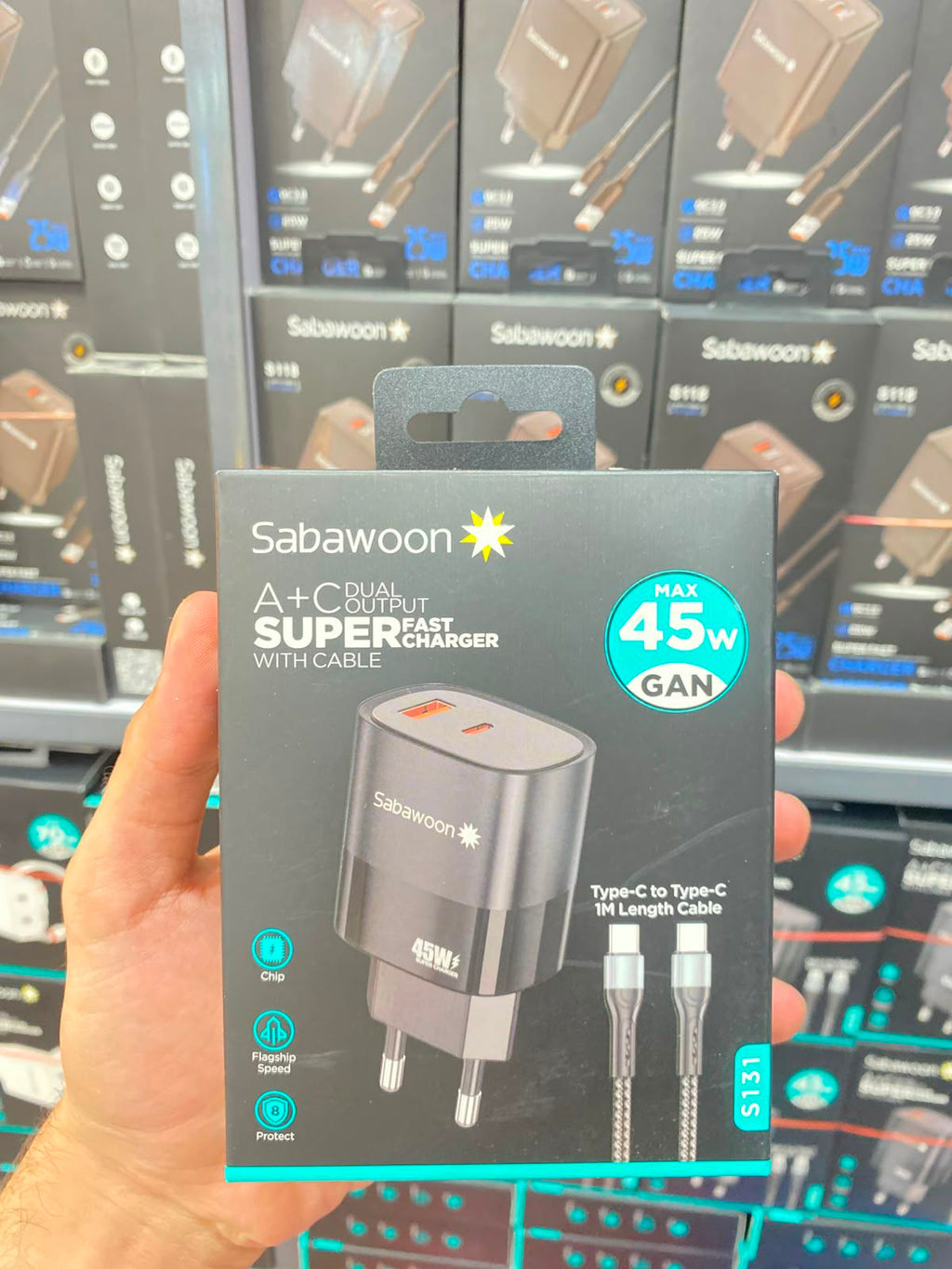 Sabawoon S131 45W GaN Super Fast Charger with Cable