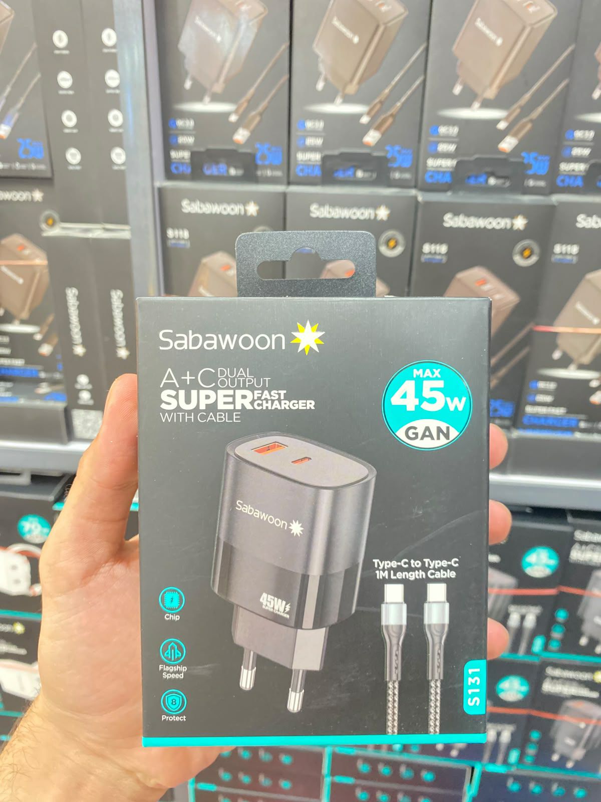 Sabawoon S131 45W GaN Super Fast Charger with Cable