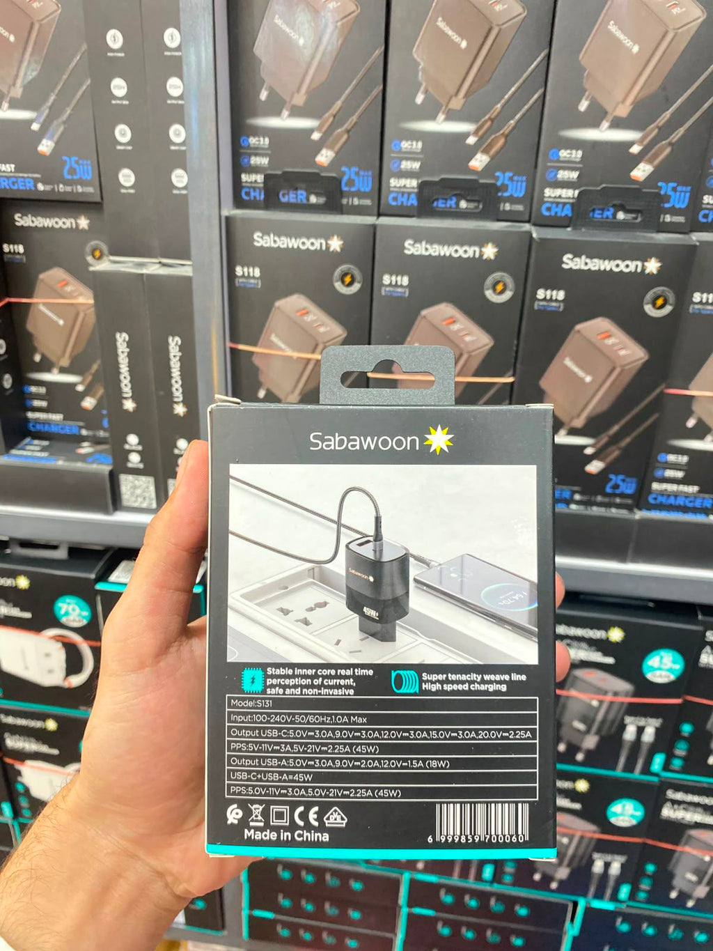 Sabawoon S131 45W GaN Super Fast Charger with Cable